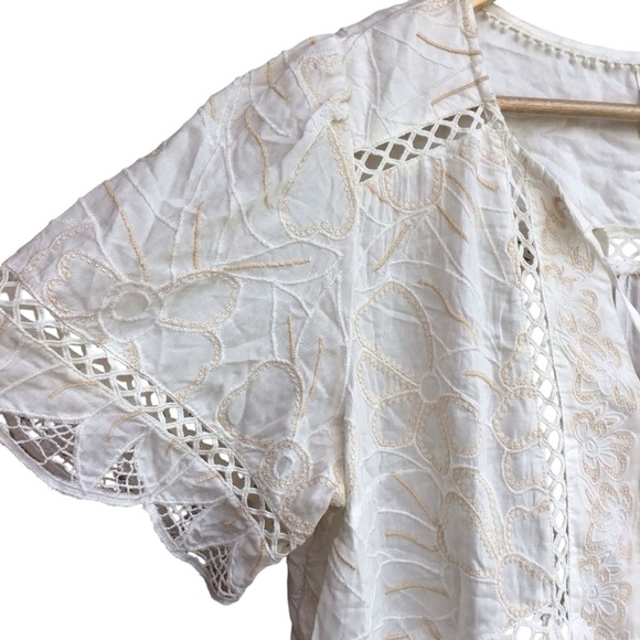 Anthropologie Feather Bone Adler Embroidered Blouse Size 14 NEW - Picture 7 of 9